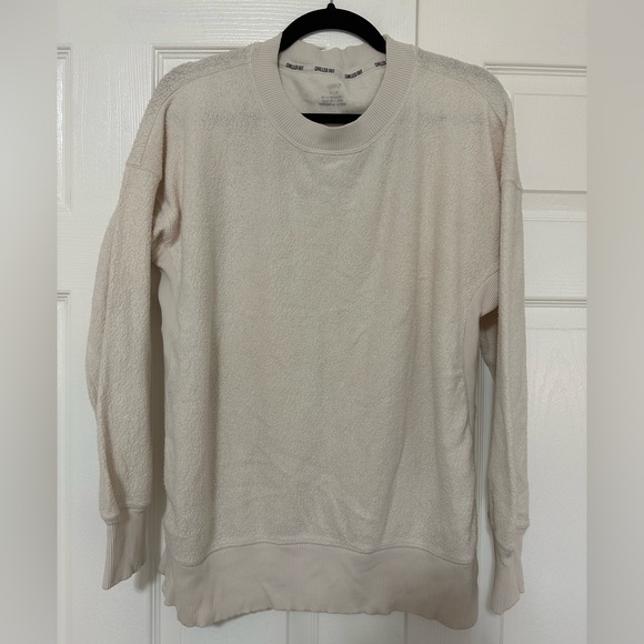 aerie Sweaters - Aerie Chilled Out Crewneck Sweater Cream, Small